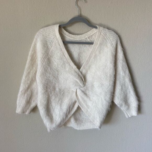 Ba&sh Fill Twisted Alpaca Wool Cream Sweater Backless Crew Scoop Size XS - Picture 10 of 14